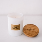 Sojų vaško žvakė „Namų klasika“, baltas indelis